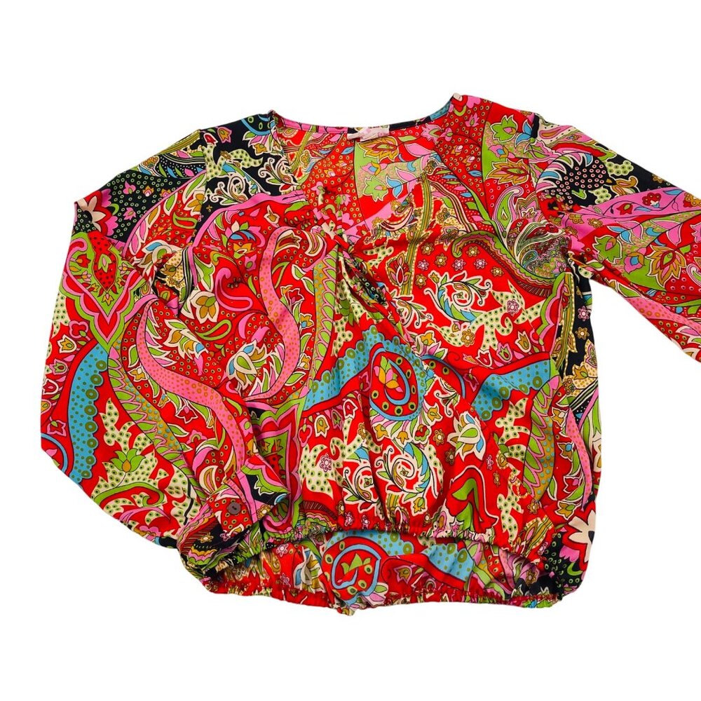 Boemo Womens‎ Multicolor Paisley Long Sleeve Top Polyester M